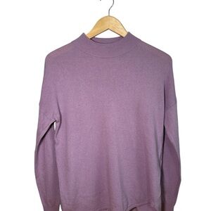Madewell Ashbury Mockneck Sweater in Vibrant Lilac Purple - Size XS